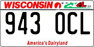 WI license plate 943OCL