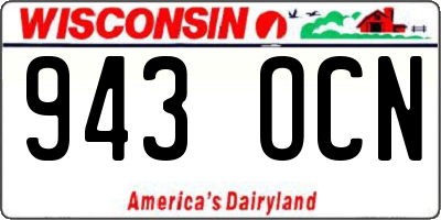 WI license plate 943OCN