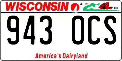 WI license plate 943OCS