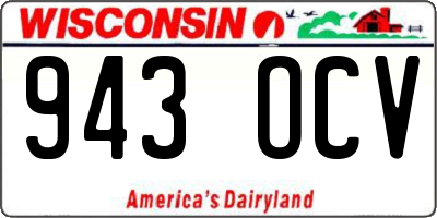 WI license plate 943OCV