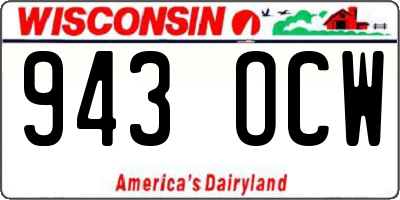 WI license plate 943OCW