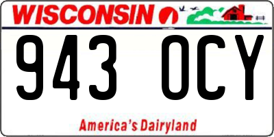 WI license plate 943OCY