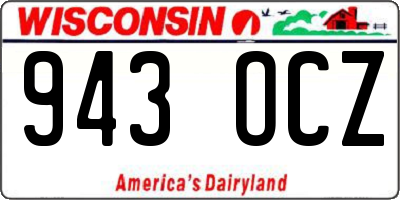 WI license plate 943OCZ