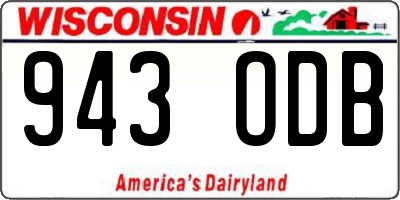 WI license plate 943ODB