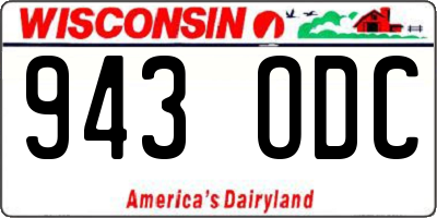 WI license plate 943ODC