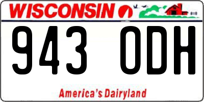 WI license plate 943ODH