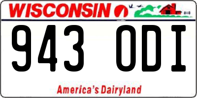 WI license plate 943ODI