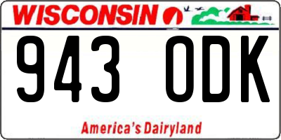 WI license plate 943ODK