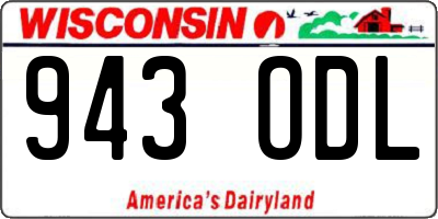 WI license plate 943ODL