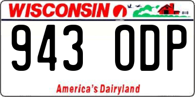 WI license plate 943ODP