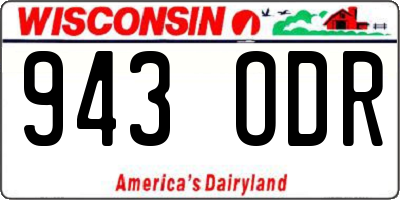 WI license plate 943ODR