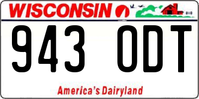 WI license plate 943ODT