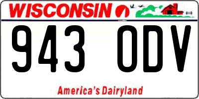 WI license plate 943ODV