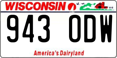 WI license plate 943ODW