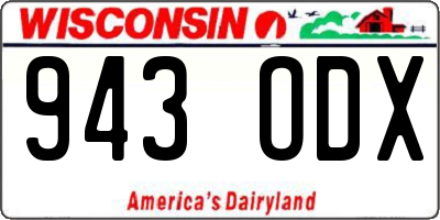 WI license plate 943ODX