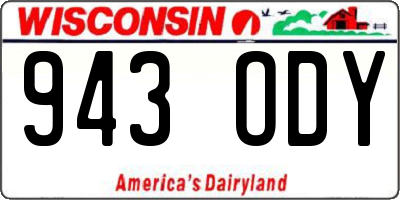 WI license plate 943ODY