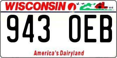 WI license plate 943OEB
