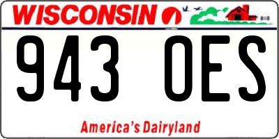 WI license plate 943OES