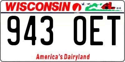 WI license plate 943OET