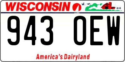 WI license plate 943OEW