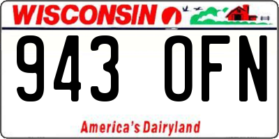 WI license plate 943OFN