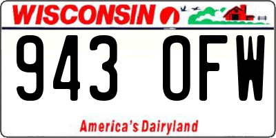 WI license plate 943OFW