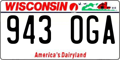 WI license plate 943OGA