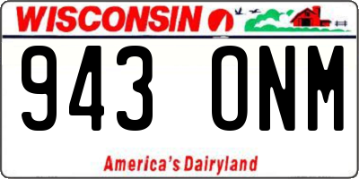 WI license plate 943ONM