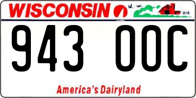 WI license plate 943OOC