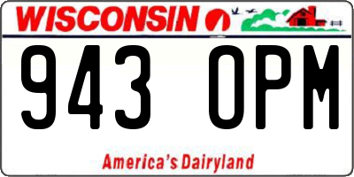 WI license plate 943OPM