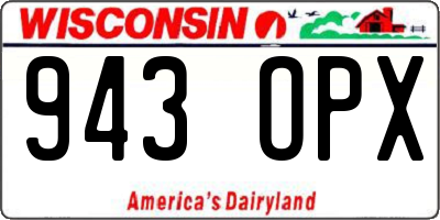 WI license plate 943OPX