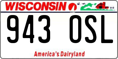 WI license plate 943OSL
