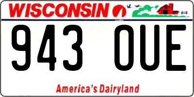 WI license plate 943OUE