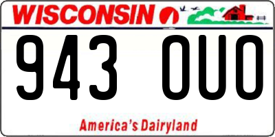 WI license plate 943OUO