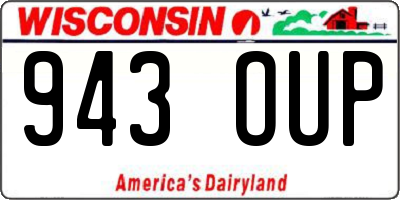 WI license plate 943OUP
