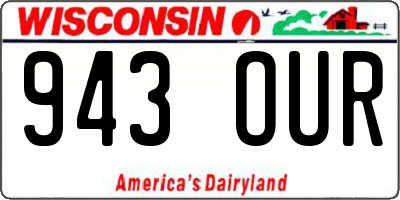WI license plate 943OUR