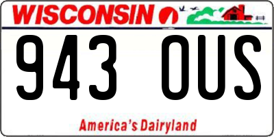 WI license plate 943OUS