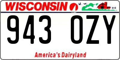 WI license plate 943OZY