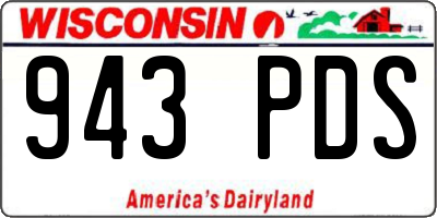 WI license plate 943PDS