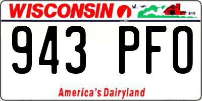 WI license plate 943PFO