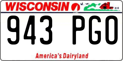 WI license plate 943PGO