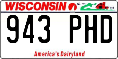 WI license plate 943PHD
