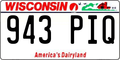 WI license plate 943PIQ