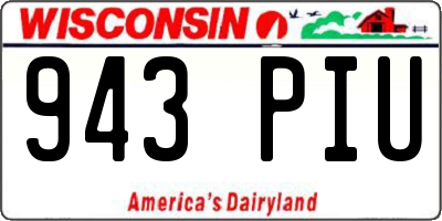 WI license plate 943PIU