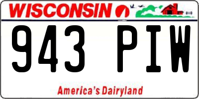 WI license plate 943PIW