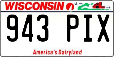 WI license plate 943PIX