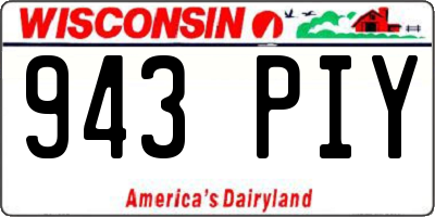 WI license plate 943PIY