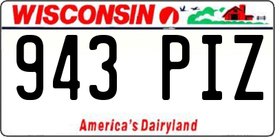 WI license plate 943PIZ