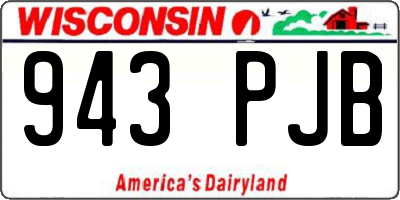 WI license plate 943PJB