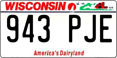 WI license plate 943PJE